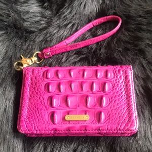 Brahmin Snakeskin Neon Pink Wristlet